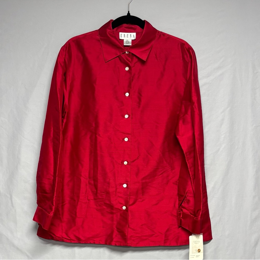 NWT Red 100% Silk Blouse